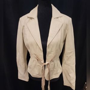 Womens Arden B. Leather jacket Size:S Color: Beige